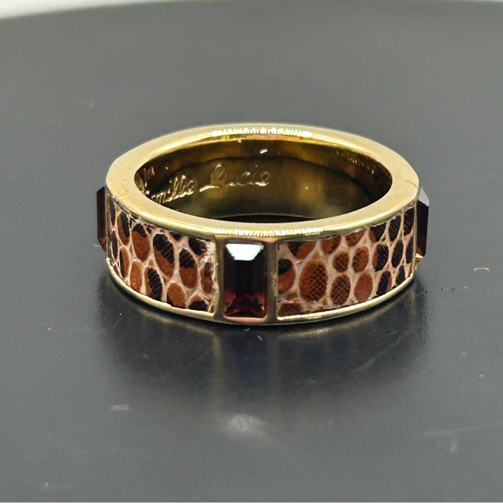 Camille Lucie - Gold and Brown Snake Skin Patterned Ring